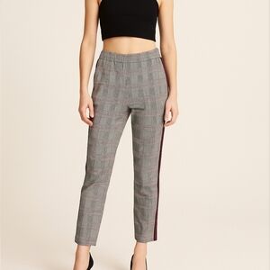 Zara Plaid Dress Pants With Red Side Stripes